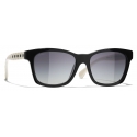 Chanel - Square Sunglasses - Black White Gray Gradient - Chanel Eyewear