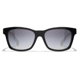 Chanel - Occhiali da Sole Quadrati - Bianco Nero Grigio Sfumate - Chanel Eyewear