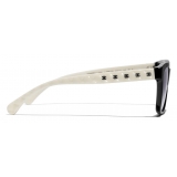 Chanel - Occhiali da Sole Quadrati - Bianco Nero Grigio Sfumate - Chanel Eyewear