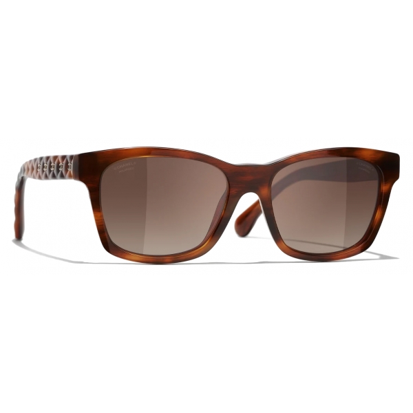 Chanel - Square Sunglasses - Dark Tortoise Brown Polarized Gradient - Chanel Eyewear