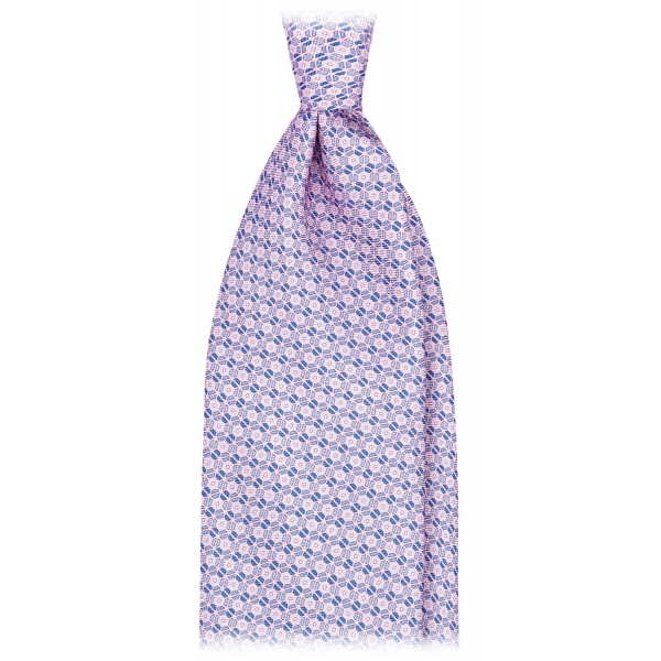 Viola Milano - Dynamic Floral Selftipped Silk Tie - Pink - Handmade in Italy - Luxury Exclusive Collection