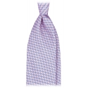 Viola Milano - Dynamic Floral Selftipped Silk Tie - Pink - Handmade in Italy - Luxury Exclusive Collection