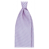 Viola Milano - Dynamic Floral Selftipped Silk Tie - Pink - Handmade in Italy - Luxury Exclusive Collection