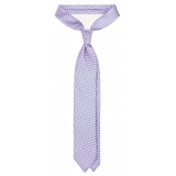 Viola Milano - Dynamic Floral Selftipped Silk Tie - Pink - Handmade in Italy - Luxury Exclusive Collection