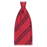 Viola Milano - Fina Stripe 3-Fold Grenadine Tie - Red Mix - Handmade in Italy - Luxury Exclusive Collection