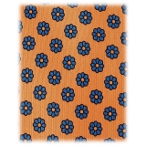 Viola Milano - Floral Pattern Selftipped Silk Tie - Orange - Handmade in Italy - Luxury Exclusive Collection