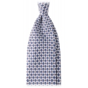 Viola Milano - Floral Pattern Selftipped Silk Tie - White - Handmade in Italy - Luxury Exclusive Collection