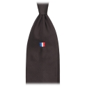 Viola Milano - French Flag Handrolled Woven Silk Jacquard Tie - Navy - Handmade in Italy - Luxury Exclusive Collection