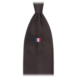 Viola Milano - French Flag Handrolled Woven Silk Jacquard Tie - Navy - Handmade in Italy - Luxury Exclusive Collection