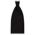 Viola Milano - Grenadine Garza Fina Unlined Tie - Black - Handmade in Italy - Luxury Exclusive Collection