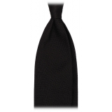 Viola Milano - Grenadine Garza Fina Unlined Tie - Black - Handmade in Italy - Luxury Exclusive Collection