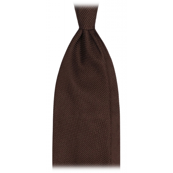 Viola Milano - Grenadine Garza Fina Unlined Tie - Brown - Handmade in Italy - Luxury Exclusive Collection