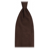 Viola Milano - Grenadine Garza Fina Unlined Tie - Brown - Handmade in Italy - Luxury Exclusive Collection