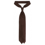 Viola Milano - Grenadine Garza Fina Unlined Tie - Brown - Handmade in Italy - Luxury Exclusive Collection