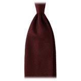 Viola Milano - Grenadine Garza Fina Unlined Tie - Burgundy - Handmade in Italy - Luxury Exclusive Collection