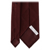 Viola Milano - Grenadine Garza Fina Unlined Tie - Burgundy - Handmade in Italy - Luxury Exclusive Collection