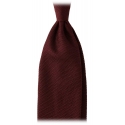 Viola Milano - Grenadine Garza Fina 7-Fold Unlined Tie - Burgundy - Handmade in Italy - Luxury Exclusive Collection