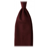 Viola Milano - Grenadine Garza Fina 7-Fold Unlined Tie - Burgundy - Handmade in Italy - Luxury Exclusive Collection