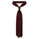 Viola Milano - Grenadine Garza Fina 7-Fold Unlined Tie - Burgundy - Handmade in Italy - Luxury Exclusive Collection