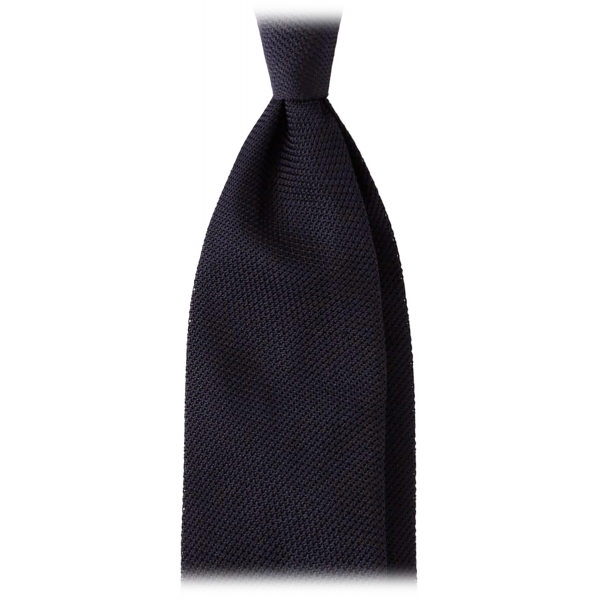 Viola Milano - Grenadine Garza Fina Unlined Tie - Navy - Handmade in Italy - Luxury Exclusive Collection