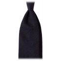 Viola Milano - Grenadine Garza Fina Unlined Tie - Navy - Handmade in Italy - Luxury Exclusive Collection