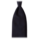 Viola Milano - Grenadine Garza Fina Unlined Tie - Navy - Handmade in Italy - Luxury Exclusive Collection