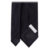 Viola Milano - Grenadine Garza Fina Unlined Tie - Navy - Handmade in Italy - Luxury Exclusive Collection