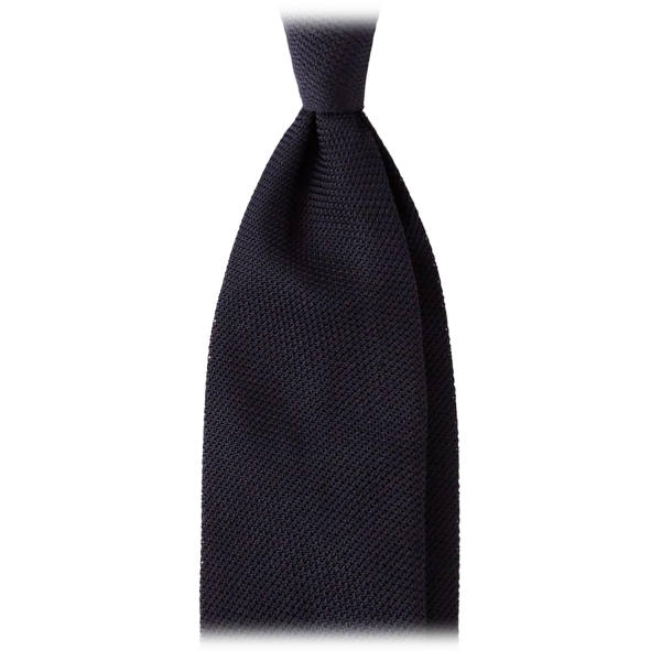 Viola Milano - Grenadine Garza Fina 7-Fold Unlined Tie - Navy - Handmade in Italy - Luxury Exclusive Collection