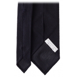 Viola Milano - Grenadine Garza Fina 7-Fold Unlined Tie - Navy - Handmade in Italy - Luxury Exclusive Collection