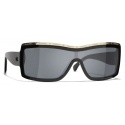 Chanel - Occhiali da Sole a Maschera - Nero Grigio - Chanel Eyewear