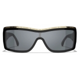 Chanel - Occhiali da Sole a Maschera - Nero Grigio - Chanel Eyewear