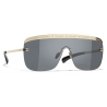 Chanel - Shield Sunglasses - Gold Gray - Chanel Eyewear