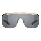 Chanel - Occhiali da Sole a Maschera - Oro Grigio - Chanel Eyewear