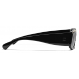 Chanel - Rectangular Sunglasses - Black Gold Gray - Chanel Eyewear