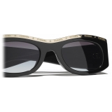 Chanel - Rectangular Sunglasses - Black Gold Gray - Chanel Eyewear -  Avvenice