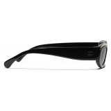 Chanel - Oval Sunglasses - Black Gold Gray - Chanel Eyewear