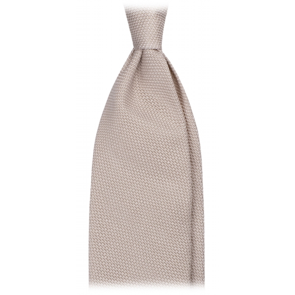 Viola Milano - Grenadine Garza Fina Unlined Tie - Ivory - Handmade in Italy - Luxury Exclusive Collection