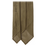 Viola Milano - Grenadine Garza Fina Unlined Tie - Olive - Handmade in Italy - Luxury Exclusive Collection