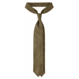 Viola Milano - Grenadine Garza Fina Unlined Tie - Olive - Handmade in Italy - Luxury Exclusive Collection