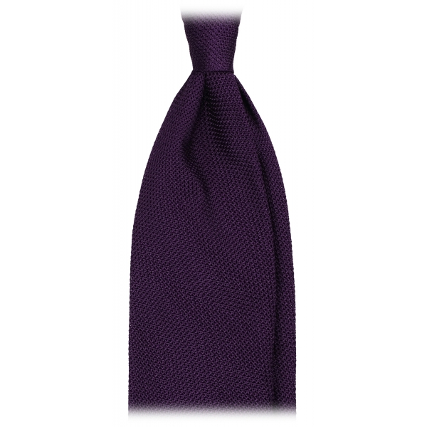 Viola Milano - Grenadine Garza Fina Unlined Tie - Purple - Handmade in Italy - Luxury Exclusive Collection