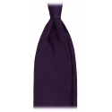 Viola Milano - Grenadine Garza Fina Unlined Tie - Purple - Handmade in Italy - Luxury Exclusive Collection