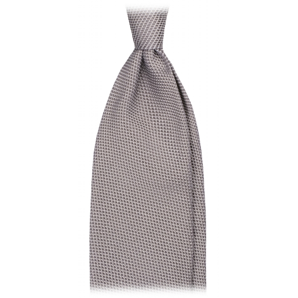 Viola Milano - Grenadine Garza Fina Unlined Tie - Silver - Handmade in Italy - Luxury Exclusive Collection