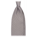 Viola Milano - Grenadine Garza Fina Unlined Tie - Silver - Handmade in Italy - Luxury Exclusive Collection