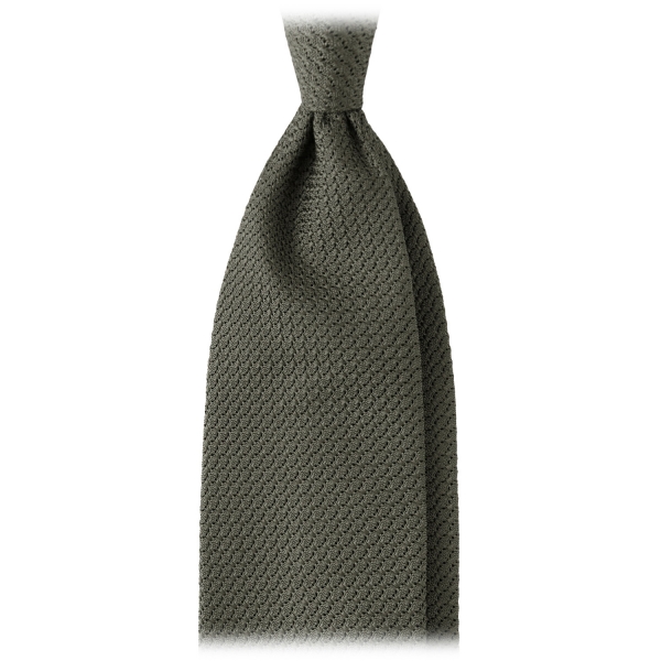 Viola Milano - Grenadine Garza Grossa Unlined Tie - Army Green - Handmade in Italy - Luxury Exclusive Collection