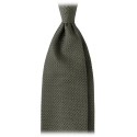 Viola Milano - Grenadine Garza Grossa Unlined Tie - Army Green - Handmade in Italy - Luxury Exclusive Collection