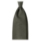 Viola Milano - Grenadine Garza Grossa Unlined Tie - Army Green - Handmade in Italy - Luxury Exclusive Collection