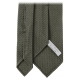 Viola Milano - Grenadine Garza Grossa Unlined Tie - Army Green - Handmade in Italy - Luxury Exclusive Collection