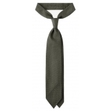 Viola Milano - Grenadine Garza Grossa Unlined Tie - Army Green - Handmade in Italy - Luxury Exclusive Collection