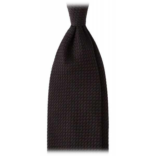 Viola Milano - Grenadine Garza Grossa Unlined Tie - Black - Handmade in Italy - Luxury Exclusive Collection