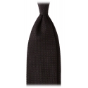 Viola Milano - Grenadine Garza Grossa Unlined Tie - Black - Handmade in Italy - Luxury Exclusive Collection